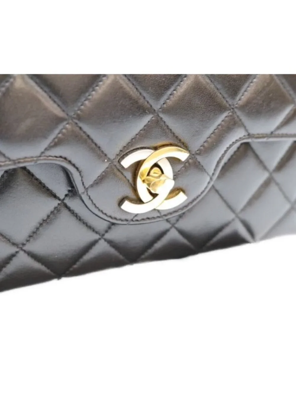 Chanel Black Lamb Double Flap Limited Edition Quilted 23 Chain